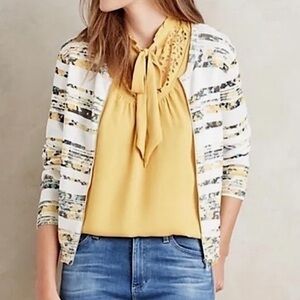 Moth Women's Sweater - White and Yellow Striped